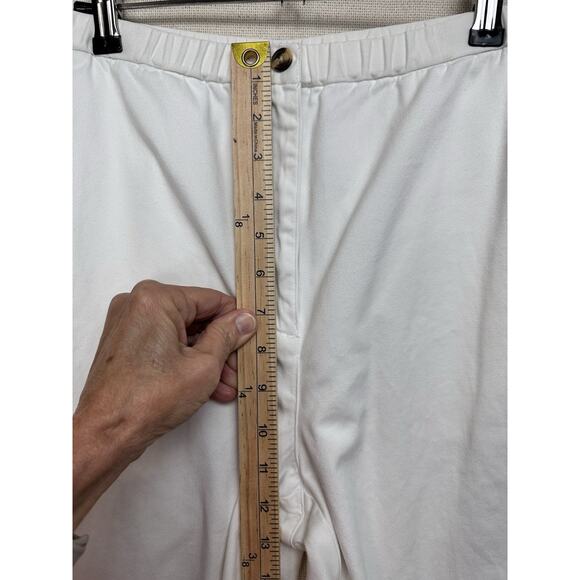 Talbots Women’s White Pants Loose Fit Elastic Waist 100% Cotton Sz 6 - Picture 10 of 16